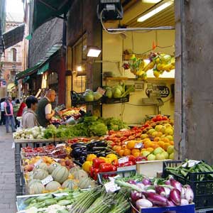 Food market in Bologna