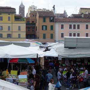 A market of the square of August 8 in Bologna