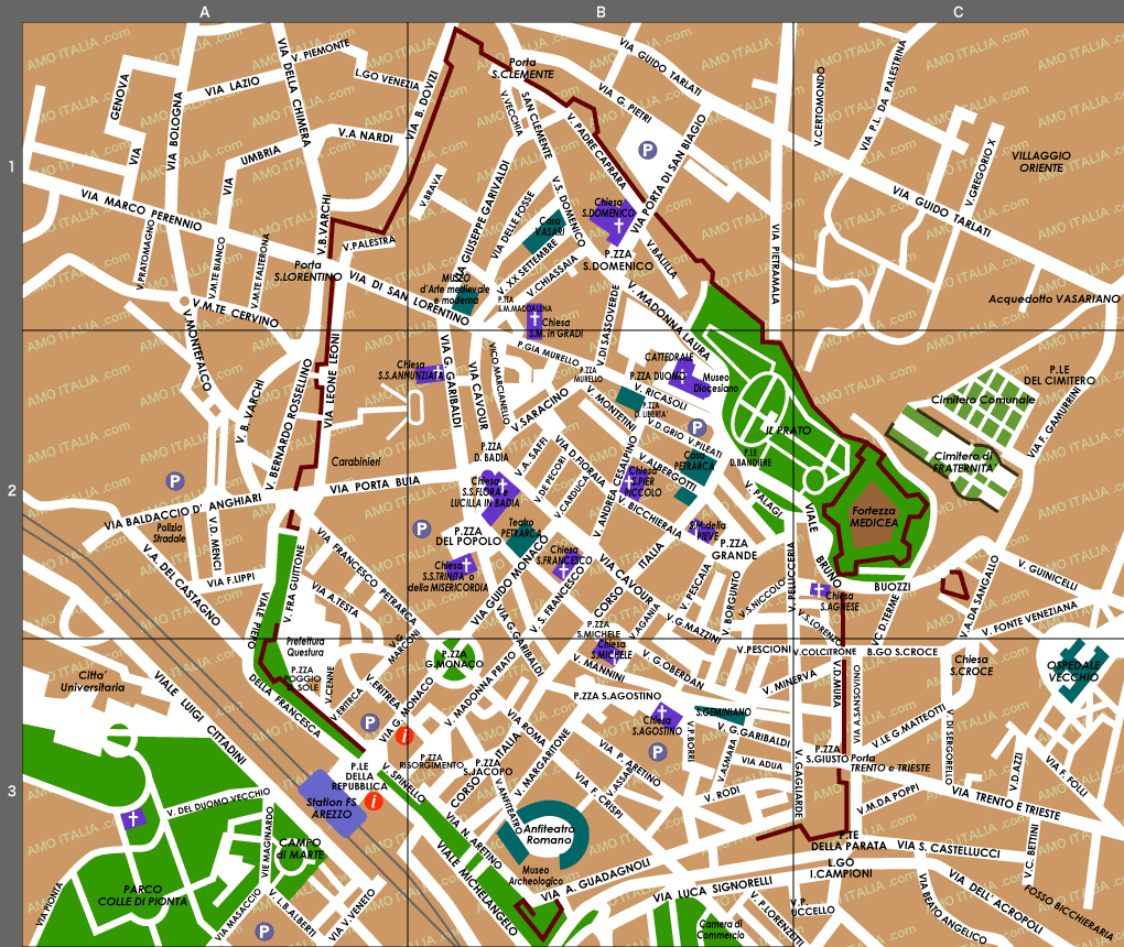 Map of Arezzo